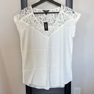 Express Women's Cream Lace Blouse